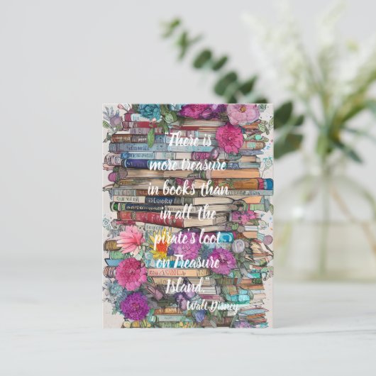 Stapel boeken briefkaart (Staand voorkant)