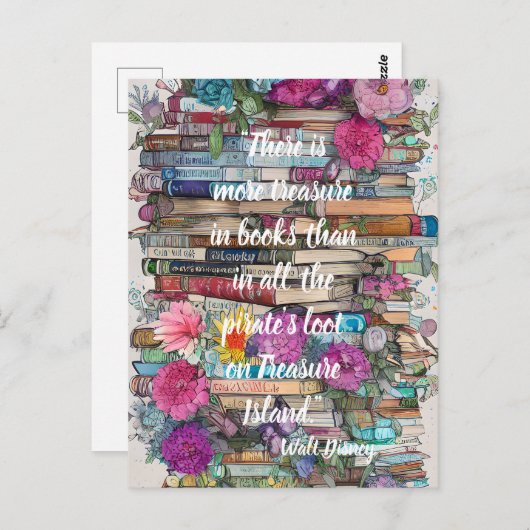 Stapel boeken briefkaart (Voorkant / Achterkant)