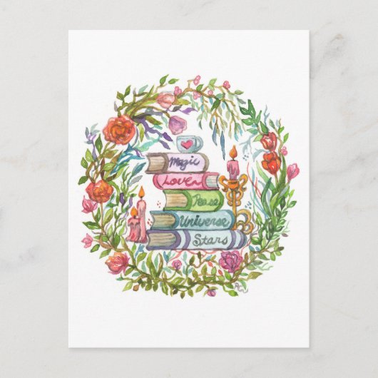 Stapel boeken briefkaart (Voorkant)