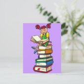 Stapel boeken briefkaart (Staand voorkant)