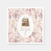 Stapel boeken bruidsshower waterverf wilde bloem servet (Voorkant)