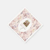 Stapel boeken bruidsshower waterverf wilde bloem servet (Hoek)