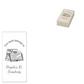Stapel boeken en open boek - Bladplaat Rubberstempel (Gestempeld)