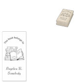 Stapel boeken en open boek - Bladplaat Rubberstempel (Gestempeld)