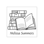 Stapel boeken en open boek - Bladplaat Rubberstempel (Afrduk)