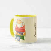 Stapel boeken en Tea Cup Beer Mok (Voorkant links)