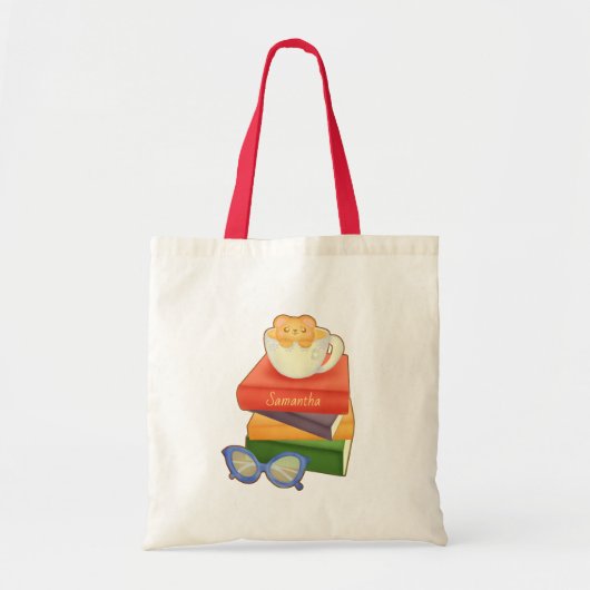 Stapel boeken en Tea Cup Beer Tote Bag (Voorkant)