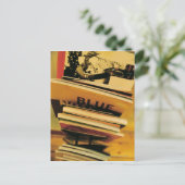 Stapel boeken en tijdschriften briefkaart (Staand voorkant)