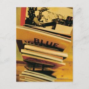 Stapel boeken en tijdschriften briefkaart