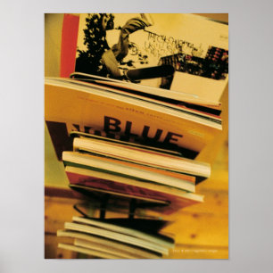 Stapel boeken en tijdschriften poster
