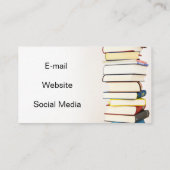 Stapel boeken. Engelse Tutor. Visitekaartje (Achterkant)