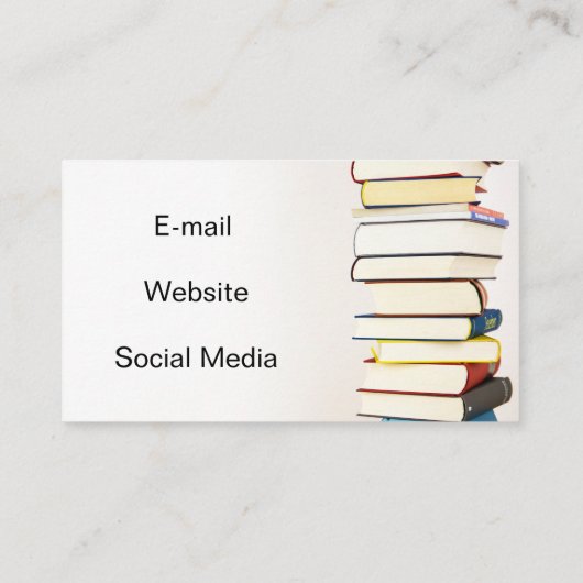 Stapel boeken. Engelse Tutor. Visitekaartje (Achterkant)