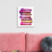 Stapel boeken favoriete dingen canvas afdruk (Insitu (Woonkamer))