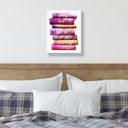 Stapel boeken favoriete dingen canvas afdruk (Insitu (Slaapkamer))