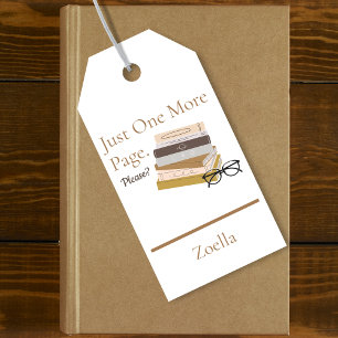 Stapel boeken gepersonaliseerd leesboek cadeaulabel