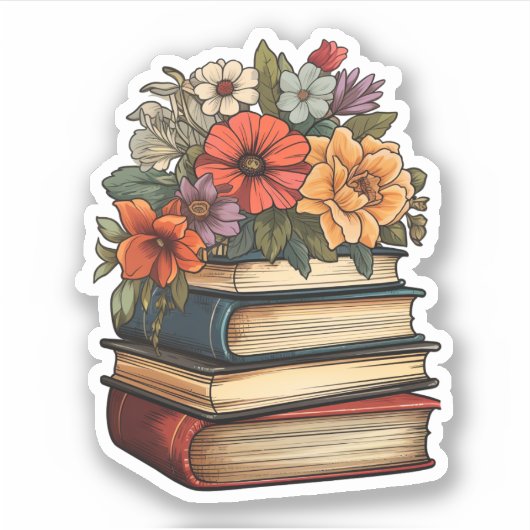 Stapel boeken illustratie sticker (Voorkant)