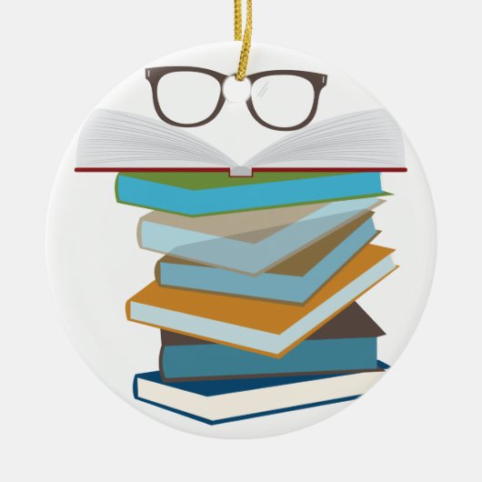 Stapel boeken keramisch ornament (Voorkant)