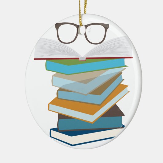 Stapel boeken keramisch ornament (Links)