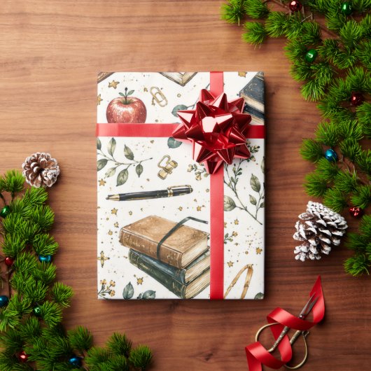 Stapel Boeken Leraar Cadeau Inpakpapier (Feestdagen Geschenken)