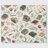 Stapel Boeken Leraar Cadeau Inpakpapier (Vlak)