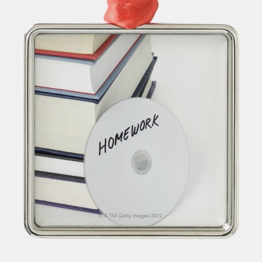 Stapel boeken met cd metalen ornament (Voorkant)