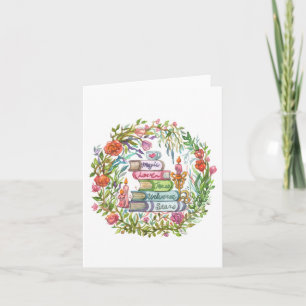 Stapel boeken notitiekaartje