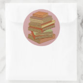 Stapel boeken - Pastel Ronde Sticker (Tas)