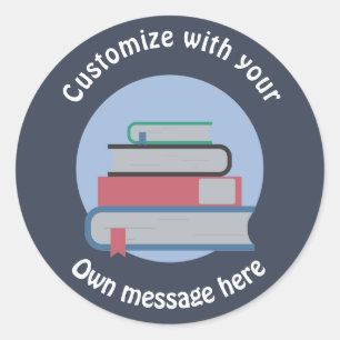 Stapel boeken ronde sticker