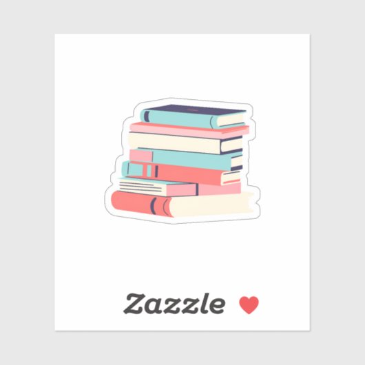 Stapel boeken sticker (Vel)