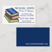 Stapel Boekenbibliotheekschrijver Leesleraar Visitekaartje (Voorkant / Achterkant)