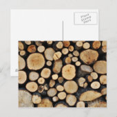 Stapel boomstammen briefkaart (Voorkant / Achterkant)