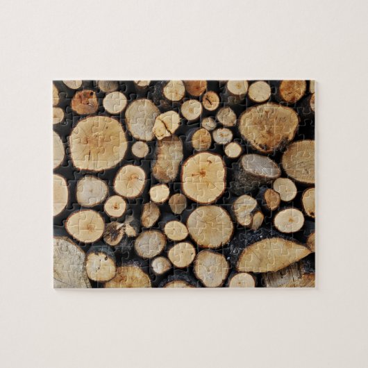 Stapel boomstammen legpuzzel (Horizontaal)