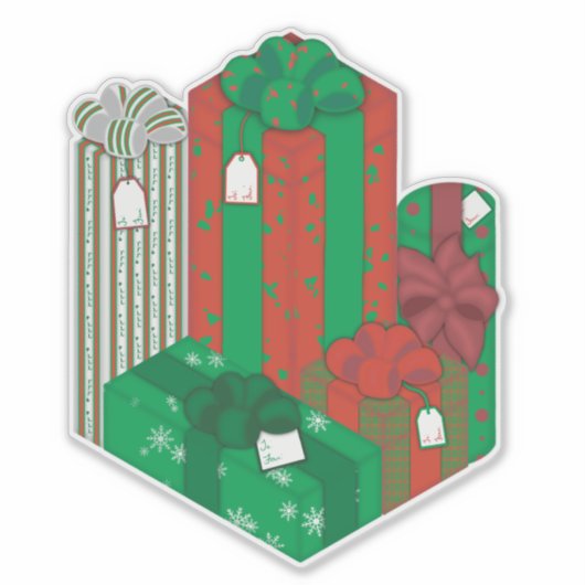 Stapel Cadeaus Sticker (Voorkant)