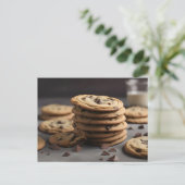 Stapel chocoladekoekjes briefkaart (Staand voorkant)