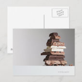 Stapel chocoladerepen briefkaart (Voorkant / Achterkant)
