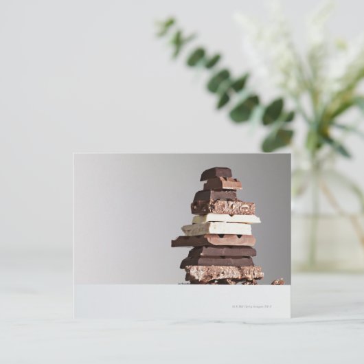 Stapel chocoladerepen briefkaart (Staand voorkant)