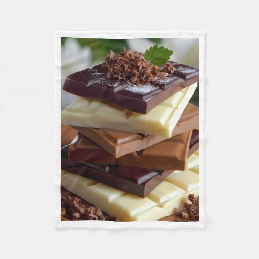 Stapel Chocoladerepen Dekbed Fleece Deken (Voorkant)