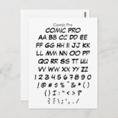 Stapel Comic Pro - Zazzle Font Sampler Briefkaart (Voorkant / Achterkant)