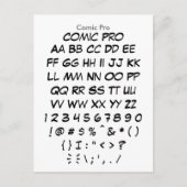 Stapel Comic Pro - Zazzle Font Sampler Briefkaart (Voorkant)