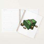 Stapel contant geld met munten Geld Planner (Display)