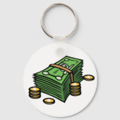 Stapel contant geld met munten Geld Sleutelhanger (Voorkant)