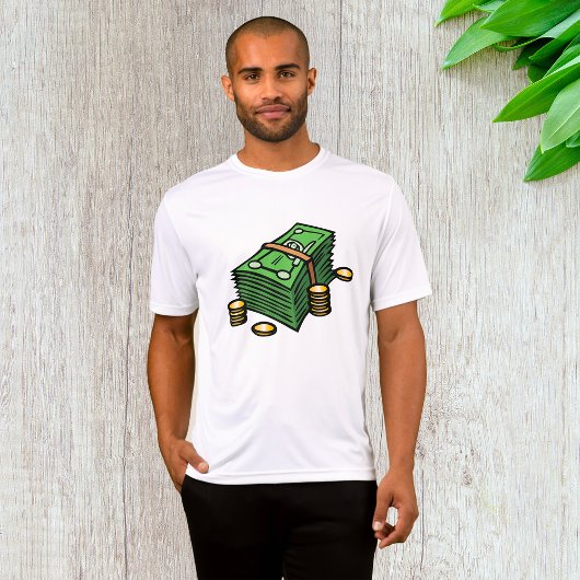Stapel contanten met munten Geld T-shirt