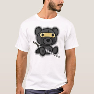 Stapel dappere samurai warrior teddy beer (donker t-shirt