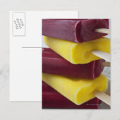 Stapel diepgevroren pop, ijs op een stok briefkaart (Voorkant / Achterkant)