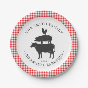 Stapel   Familie Barbecue Papieren Bordje