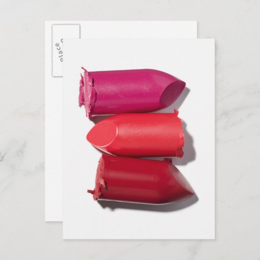 Stapel gebroken lipstick briefkaart (Voorkant / Achterkant)