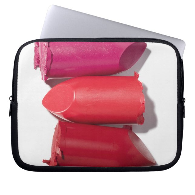 Stapel gebroken lipstick laptop sleeve (Voorkant)