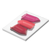 Stapel gebroken lipstick notitieblok (Linkerzijde)