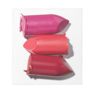 Stapel gebroken lipstick notitieblok