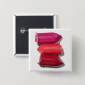 Stapel gebroken lipstick vierkante button 5,1 cm (Voorkant /achterkant)